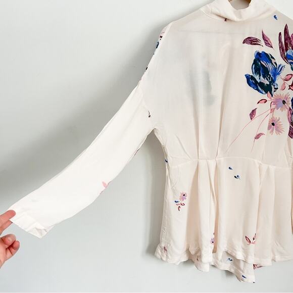 Free People Gemma Floral Tunic Cream Size XS - Picture 6 of 10